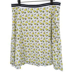 J.Crew Women's Lemon yellow  Print A-Line Skirt Size 14 lined